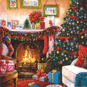 グリーティングカード クリスマス「クリスマス暖炉」 メッセージカード