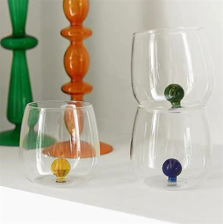 グラス ギャザリングパチンコ デザインセンス 耐熱 冷たい飲み物カップ 水カップ ジュースカップ 果物皿