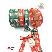 クリスマス シフォンリボン 蝶結び 髪飾り花束の飾り縄 ギフト包装 DIY素材 ギフトラップ幅25mm