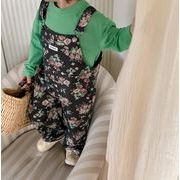 春秋 韓国風子供服 子供服 キッズ 可愛い　花柄 オーバーオール　サロペット　トップス男女兼用