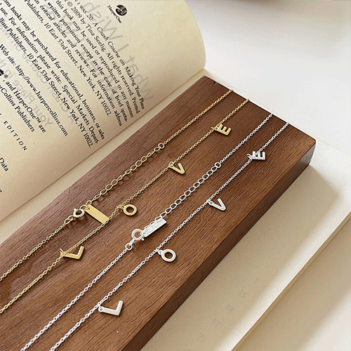 S925   シルバー   925   silver925   silver   necklace   ネックレス　ラブ　love 英文字 ゴールド　2色