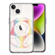 iPhone14 側面ソフト 背面ハード ハイブリッド クリア ケース サッカーボール カラー