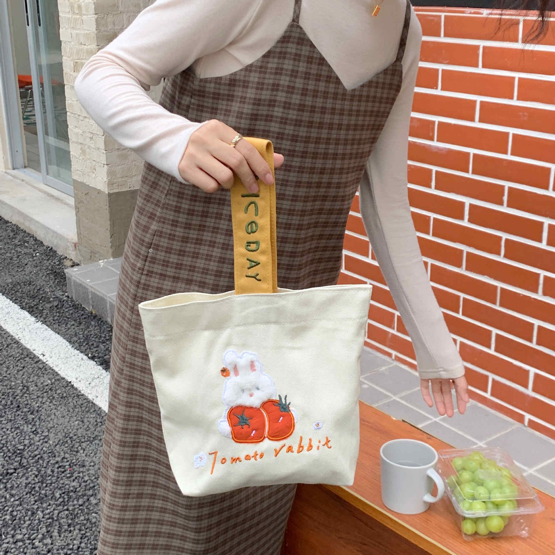 トートバッグ　ズックバッグ　ハンドバッグ　弁当バッグ　弁当袋　韓国ファッション