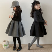【KID】韓国風子供服 ベビー服 　女の子　全2色　秋冬　厚手　可愛い　ベビー服　ワンピース　