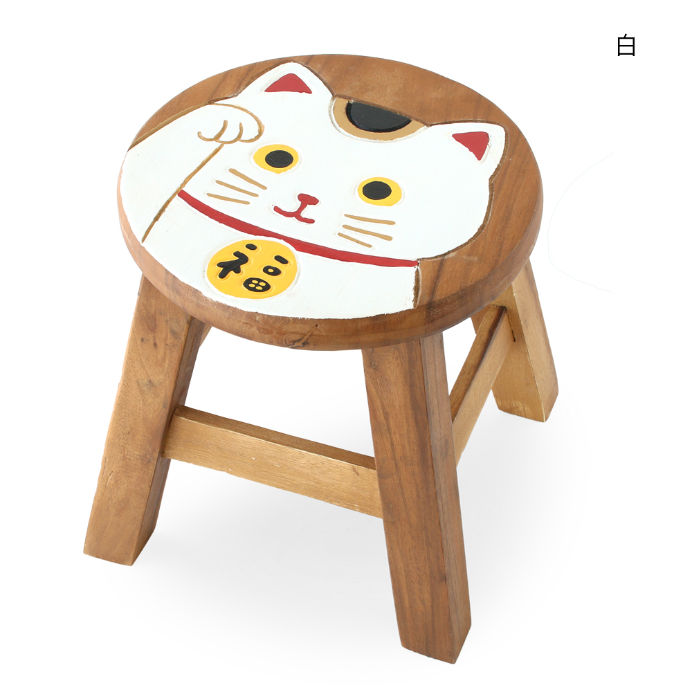 アニマル スツール 猫 ラウンドスツール 招き猫 ミニ 椅子 イス チェア