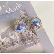 ドライフラワー金箔ピアス