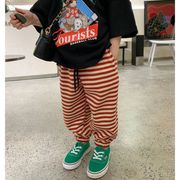お勧め 春新作 男女 韓国風子供服 スリムズボン ワイドパンツ サルエルパンツ ボーダー柄2色 90-150