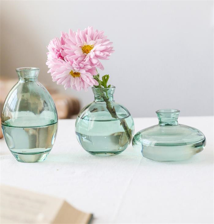 新しいデザイン INSスタイル ガラスの花瓶 クリア シンプル ドライフラワー 花瓶 3点セット 装飾