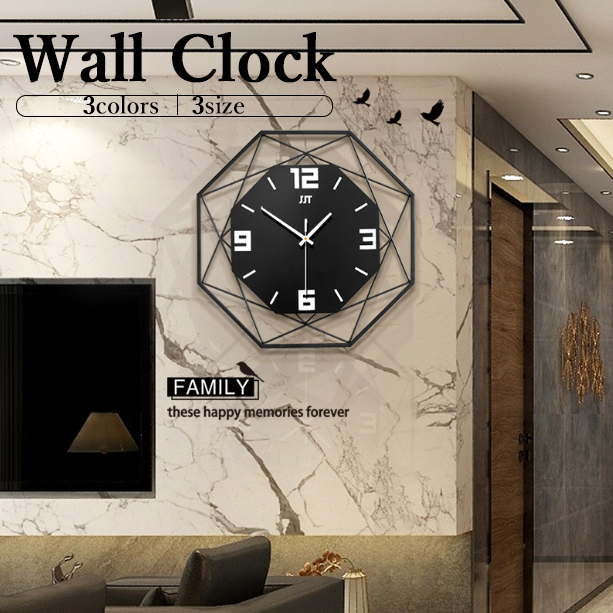 8角形 ヨーロピアンスタイル 壁掛け 時計 モダン インテリア雑貨 ウォールクロック ラグジュアリー