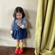 2023 春秋新作 ストラップ  スカート 女の子 カウボーイ 上着  キャミソール セット 子供服