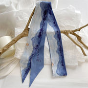 チャイナ風水画スカーフ　60*130 ヘアーアクセサリー　ビーチスカーフ　アーティストコーデ
