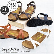 【joy walker】バックストラップ クロスベルト ウエッジソール サンダル　4色　#1469P
