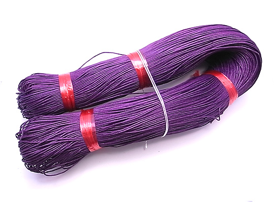 [売切り価格]アクセサリーコード/カラーコットンコード  紫(Purple) 1mm　1ロール450M