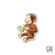 おさるのジョージ ダイカットミニステッカー 絵本 座りバナナ ユニバーサル グッズ イラスト CG-001