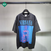 メンズファッション ビンテージ風 半袖Tシャツ 男女兼用 ストリート系 トップス 春夏 2023新作★