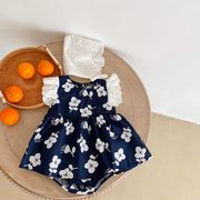 2023夏　ベビーロンパース　赤ちゃん　女の子　キッズ服　可愛い　カバーオール　花柄　ファッション