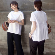 2023Tシャツ女性半袖韓国夏服ゆったり白カジュアルポンポン上着ドーター