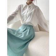 デザイン品質竹節シャツ女高級感夏長袖薄型シャツ女