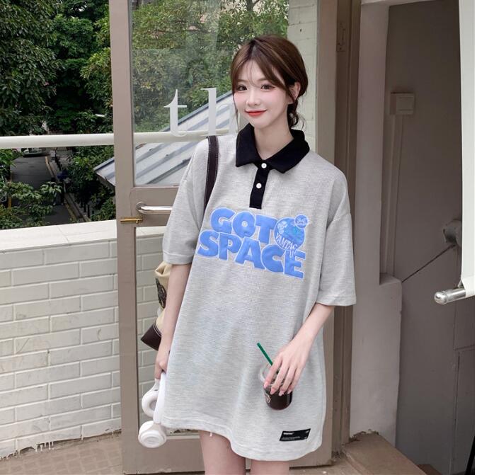 韓国風　レディース　半袖Tシャツ　新しい夏，気質，ファッションTシャツ　Polo★M-X