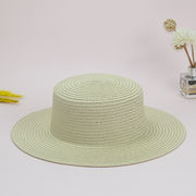 夏の女性用日焼け止め麦わら帽子フラットトップシルクハット