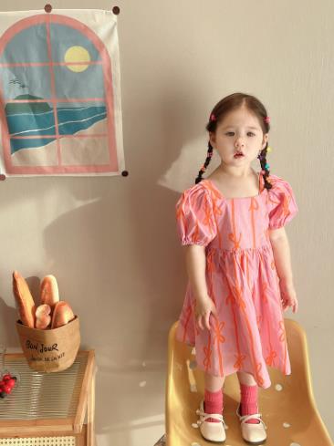 2023夏人気   韓国風子供服    キッズ   ベビー服    プリンセス   ワンピース    半袖    女の子  可愛い