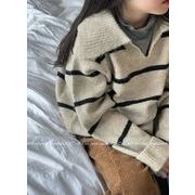秋冬  人気     韓国風子供服    キッズ   ベビー服    トップス+パンツ     セットアップ     ストライプ