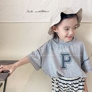 2024夏新作  韓国風子供服  キッズ服   半袖  トップス   Tシャツ  男女兼用   カジュアル  2色