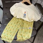 ins夏人気   韓国風子供服  キッズ  Tシャツ + 蚊よけズボン  セットアップ