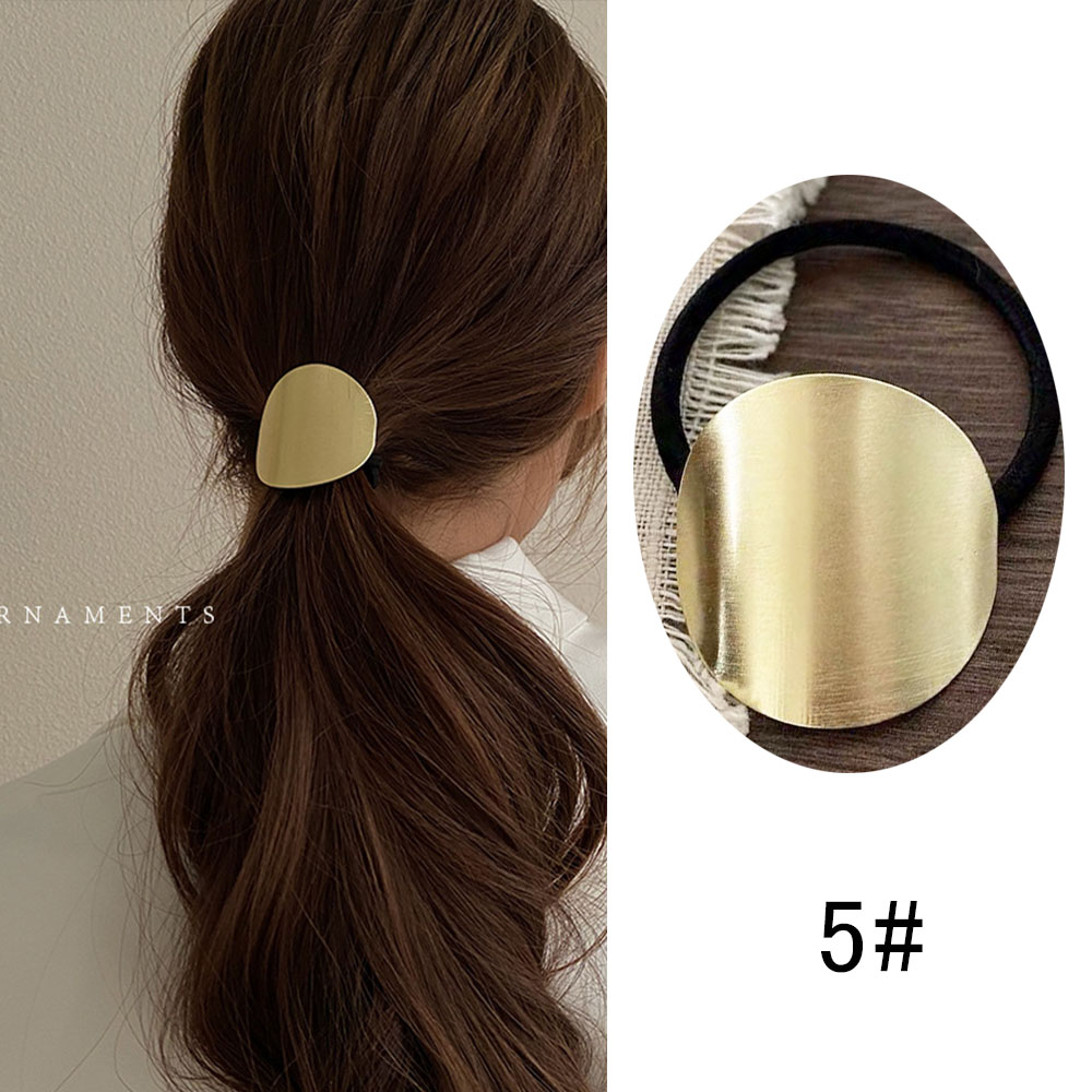 7色☆ヘアゴム メタル 髪留め ゴールドプレート 結ぶだけで