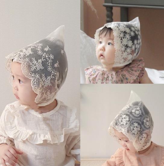 人気新作 子供帽  韓国風 雑貨 誕生日 ベビー用品 レース 花柄    撮影道具  3色