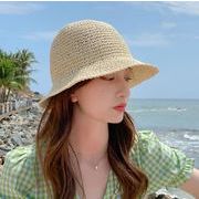 夏新作 韓国風 レディース 帽子  紫外線対策  日よけ帽  可愛い 日焼け止め  草編み帽子 砂浜  ハワイ 6色