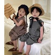 夏新作  韓国風子供服   キッズ   トップス+ズボン  べビー服  セットアップ  　男女兼用2色
