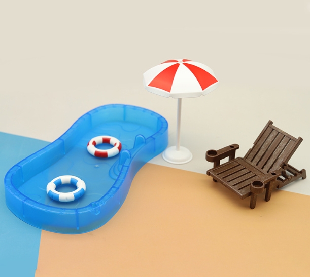 INS    撮影道具   ミニチュア  モデル   インテリア置物   デコレーション   砂浜  浮き輪  おもちゃ