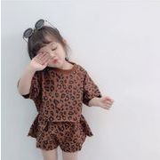 夏人気新作  韓国風子供服 ベビー服  ヒョウ柄 キッズ  セットアップ 男女兼用