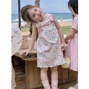 2024夏新作  韓国風子供服  キッズ服   チョッキ+ストラップのスカート   セットアップ   分けて販売