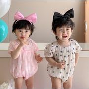 2023夏人気   韓国風子供服    ベビー服    キッズ   ロンパース   トップス   半袖     かわいい    2色