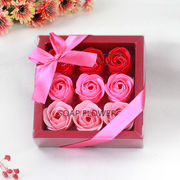 記念日道具  母の日  バラ   シャボンフラワー   造花   石鹸素材  バレンタインのプレゼント 9点セット