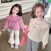2024春   韓国風子供服  キッズ服   長袖   ベビー服   トップス    パーカー    女の子  2色  90-140cm