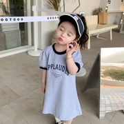 2023夏人気   韓国風子供服  女の  キッズ   ベビー服   半袖  ワンピース  カジュアル  2色