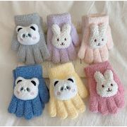 2025冬 韓国風   キャップ 新作ハット子供用    手袋   おしゃれ  パンダ  うさぎ ぬいぐるみ  6色