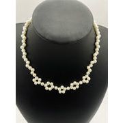 パール ネックレス   パーティーネックレス　ピアスイヤリングセット　金属アレルギー対応素材
