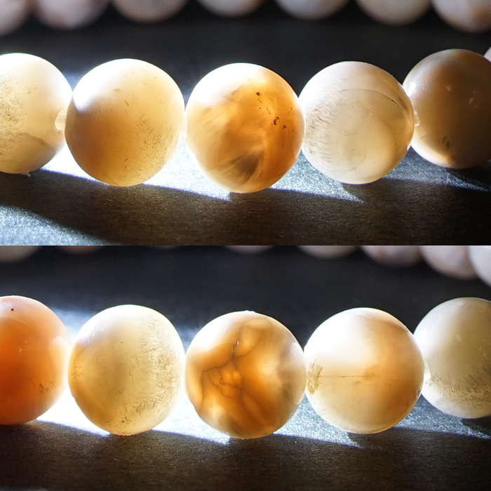 トムソナイト ブレスレット インドネシア産 8mm 手研磨 ピンク