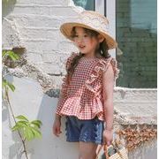2023 夏新作 チョッキ  いちご 韓国 女の子 ファッション 上着 トップス 子供服 2色