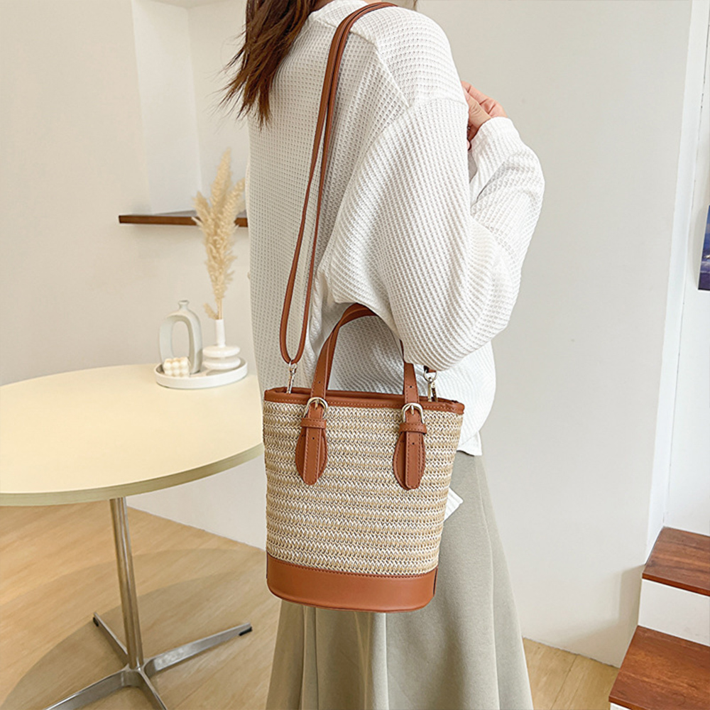 【国内発送】［MM］ストロー ショルダー バッグ 日本倉庫即納】 ストローショルダーバッグ かごバッグ 夏 | 卸売