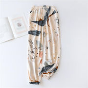 個性的なデザイン 綿 快適である ルームウェア 薄手 外着可 エアコンパンツ  パジャマ ロングパンツ