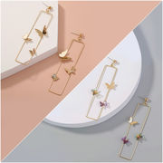 新作　ピアス　アクセサリー  幾何様子　蝶々　気質満点  　メッキ