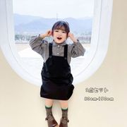 子供服 セットアップ 春 夏 秋 女の子 幼児 2点セット シャツ+ストラップドレス コーデ キッズ