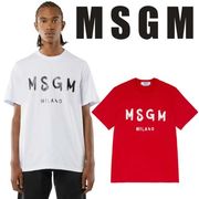 【MSGM】(エムエスジーエム) brushed logo t-shirt / 半袖 Tシャツ　2色　＃2000MM510