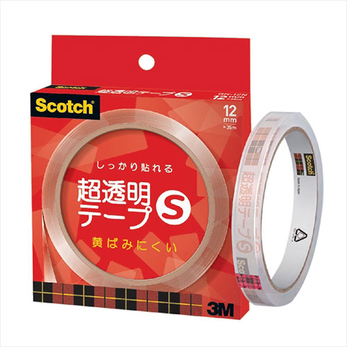 【20個セット】 3M Scotch スコッチ 超透明テープS 紙箱入 12mm幅 3M-