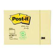 【10個セット】 3M Post-it ポストイット 再生紙 ノート イエロー 3M-65
